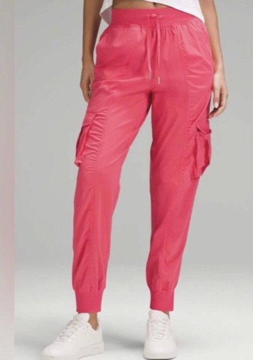 🍒 New! Lululemon Sz M Dance Studio Relaxed Fit MR Cargo Jogger Glaze Pink NWT