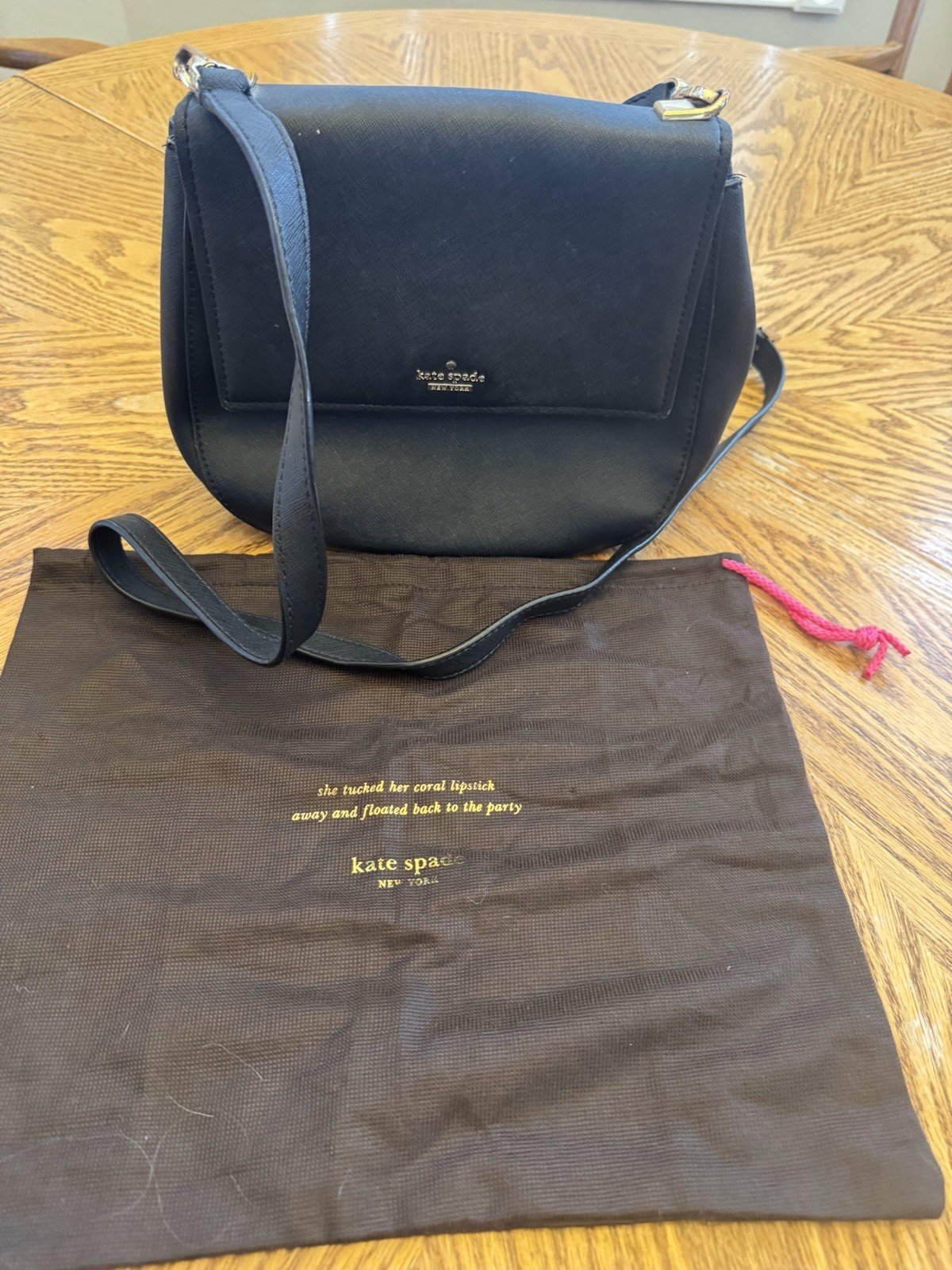 kate spade cameron street Byrdie crossbody bag in black leather w/ gold hardware