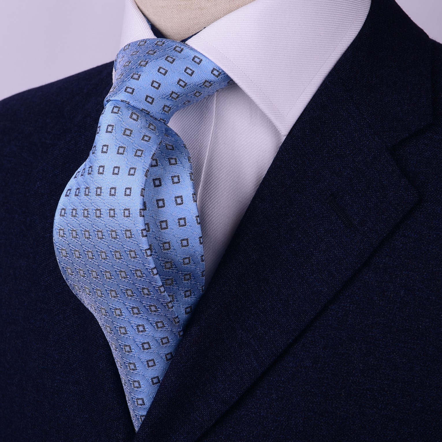 Blue Geometric Squares Classic Tie Mens 8cm Necktie Chemist Fashion