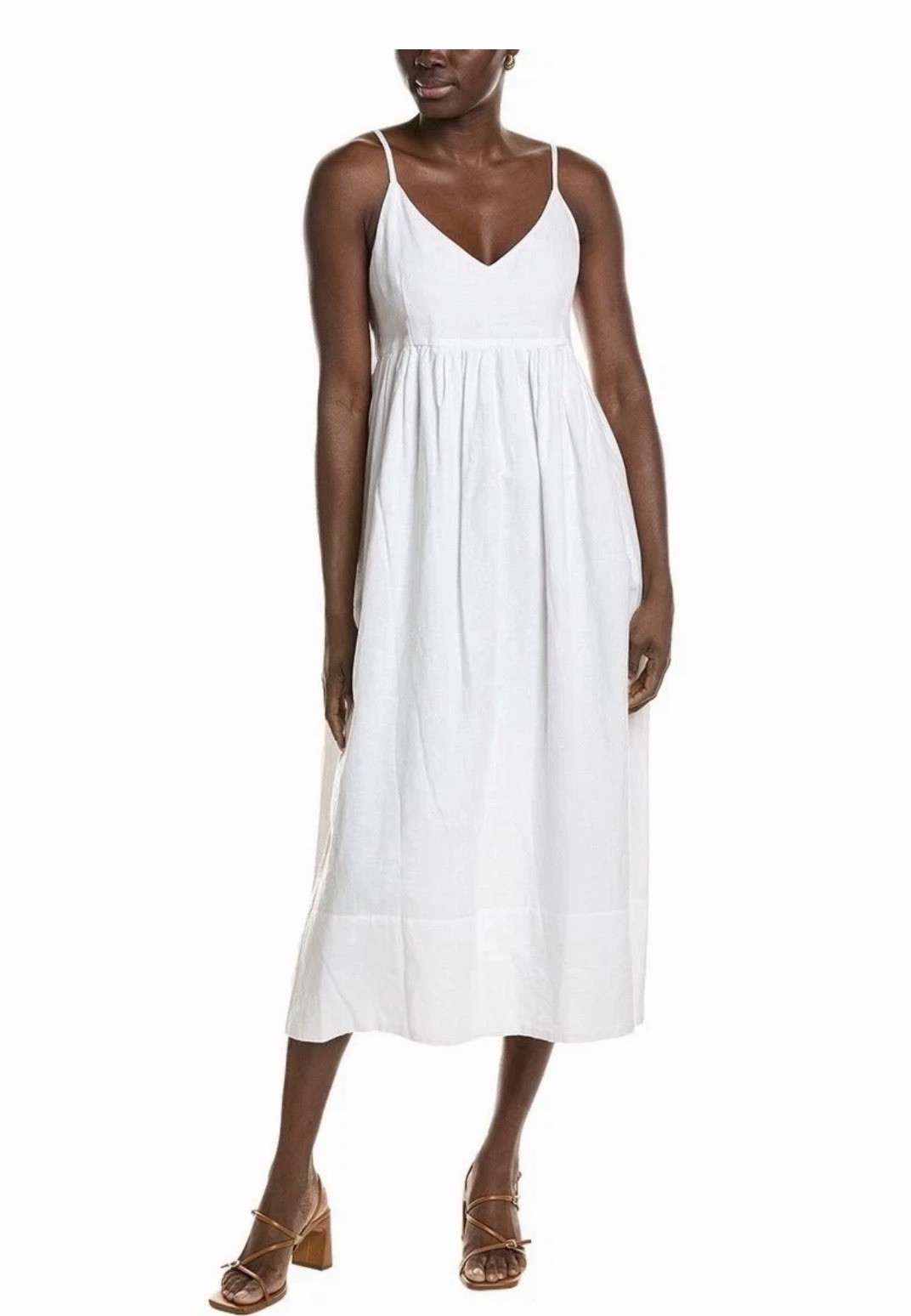 J. Mclaughlin Wendy Linen/ Cotton Midi Dress White Medium NWT* 03 448