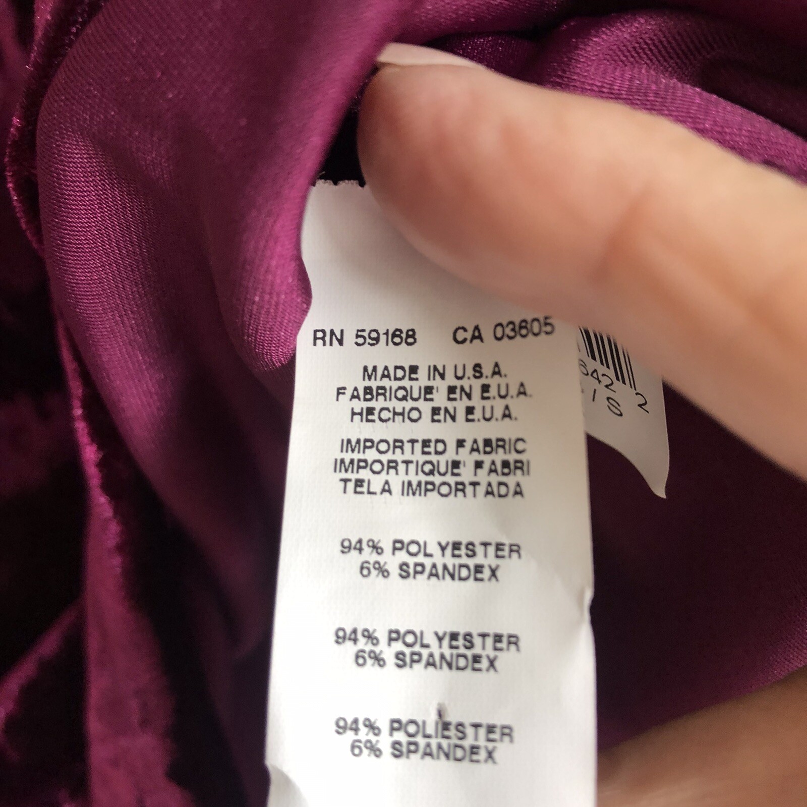 Karen Kane Size S Berry Velvet Off The Shoulder Peasant Top Wide Sleeve