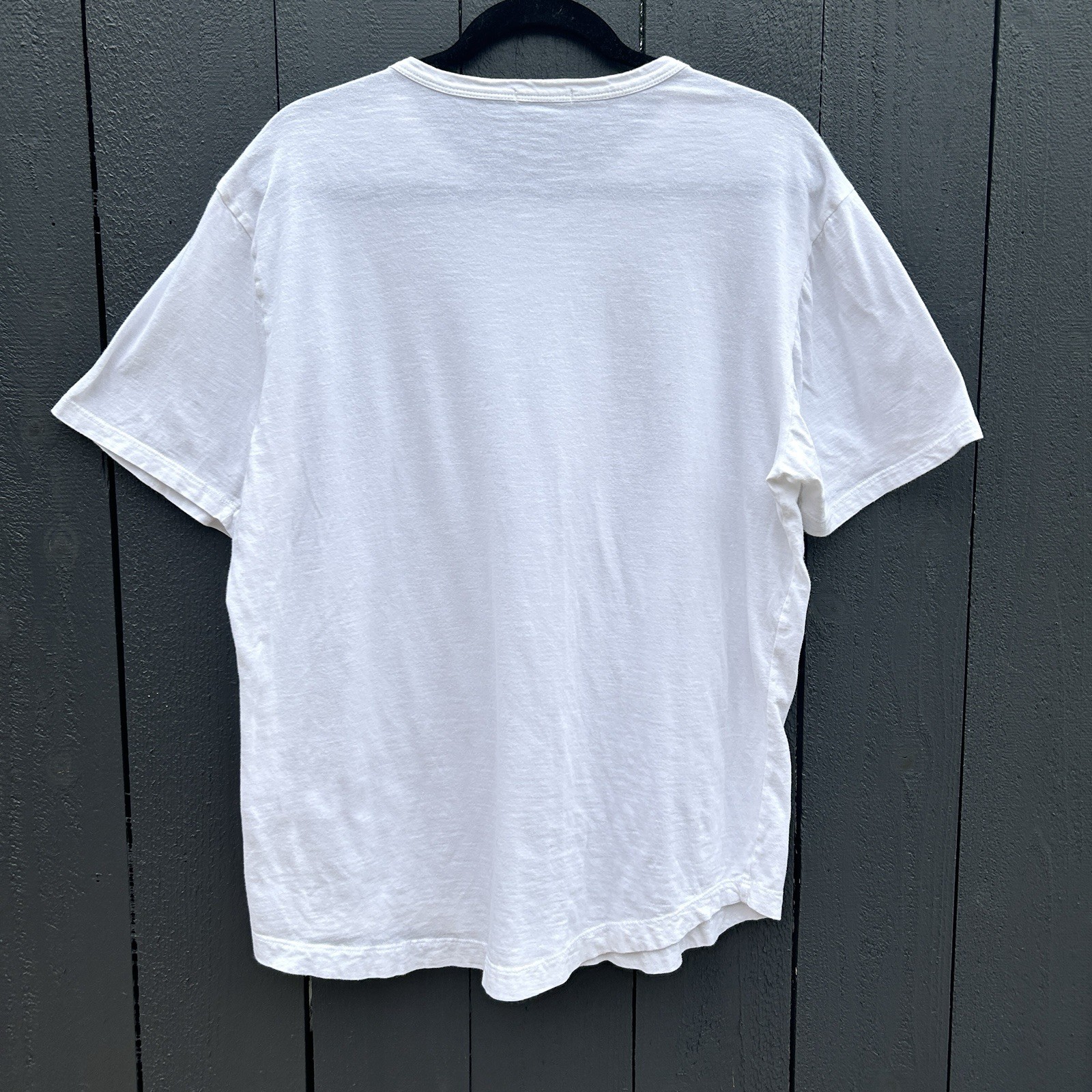 Buck Mason Slub Curved Hem Tee T Shirt Large Crewneck Short Sleeve White USA 1