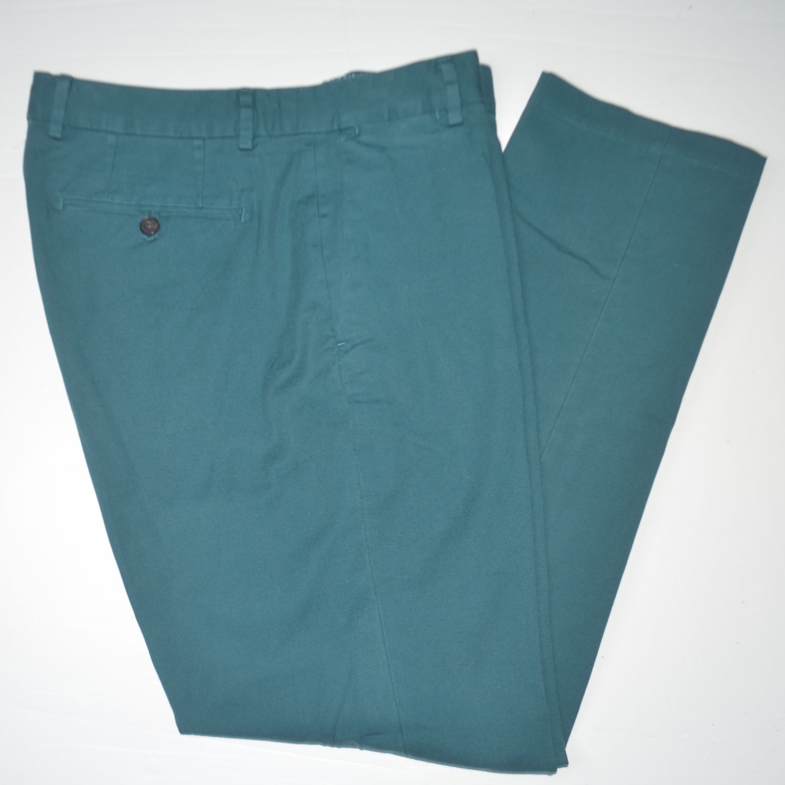 BONOBOS Slim Fit Stretch Cotton Canvas Green Flat Front Chino Pants 32 x 32