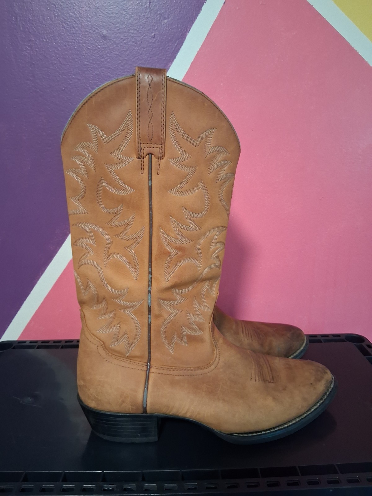 Ariat Heritage Brown Leather Cowboy Western Boots Men’s Size 10 EE Style 34725