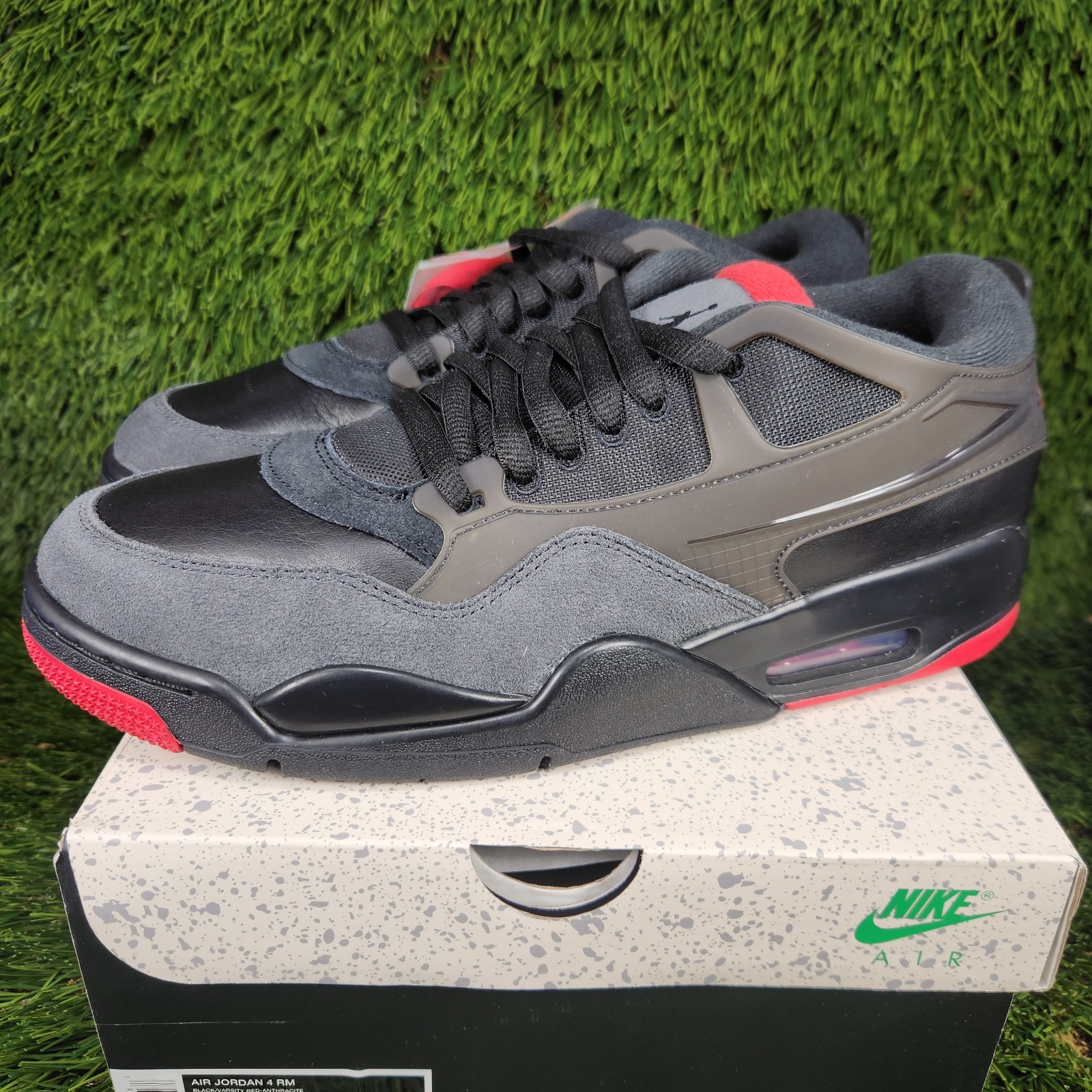 Nike Air Jordan 4 RM Bred Mens Black Red Sneaker FQ7939-060 Shoe
