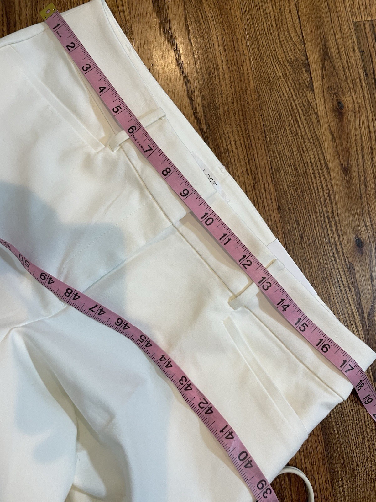 NWT LOFT Curvy Cropped Riviera Pant Sz 10 White Tailored Preppy Pockets Stretch