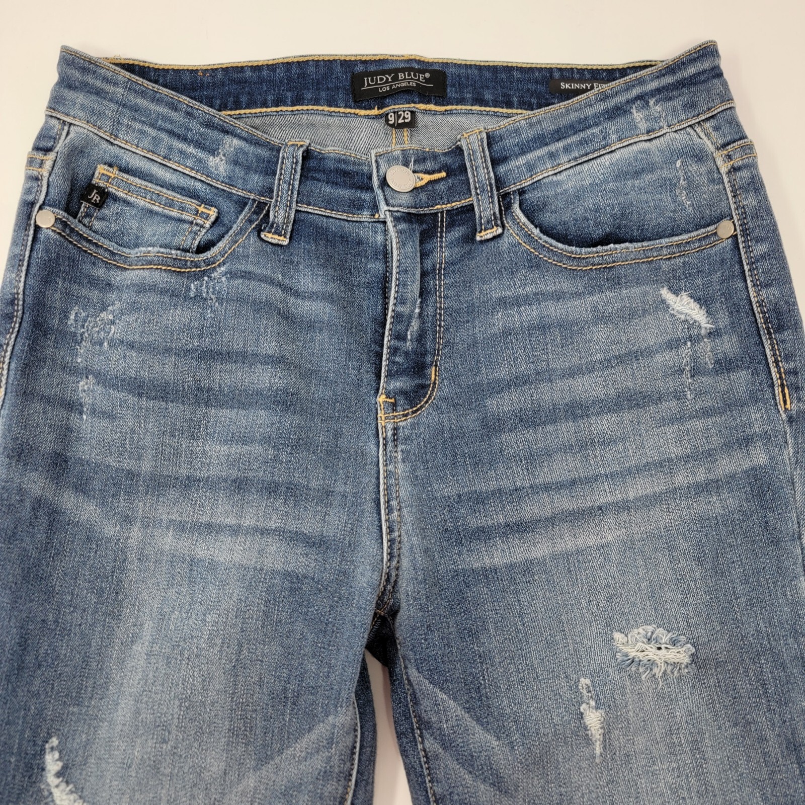 Judy Blue 9 / 29 Destroyed Distressed Skinny Fit Medium Wash Blue Women’s Jeans
