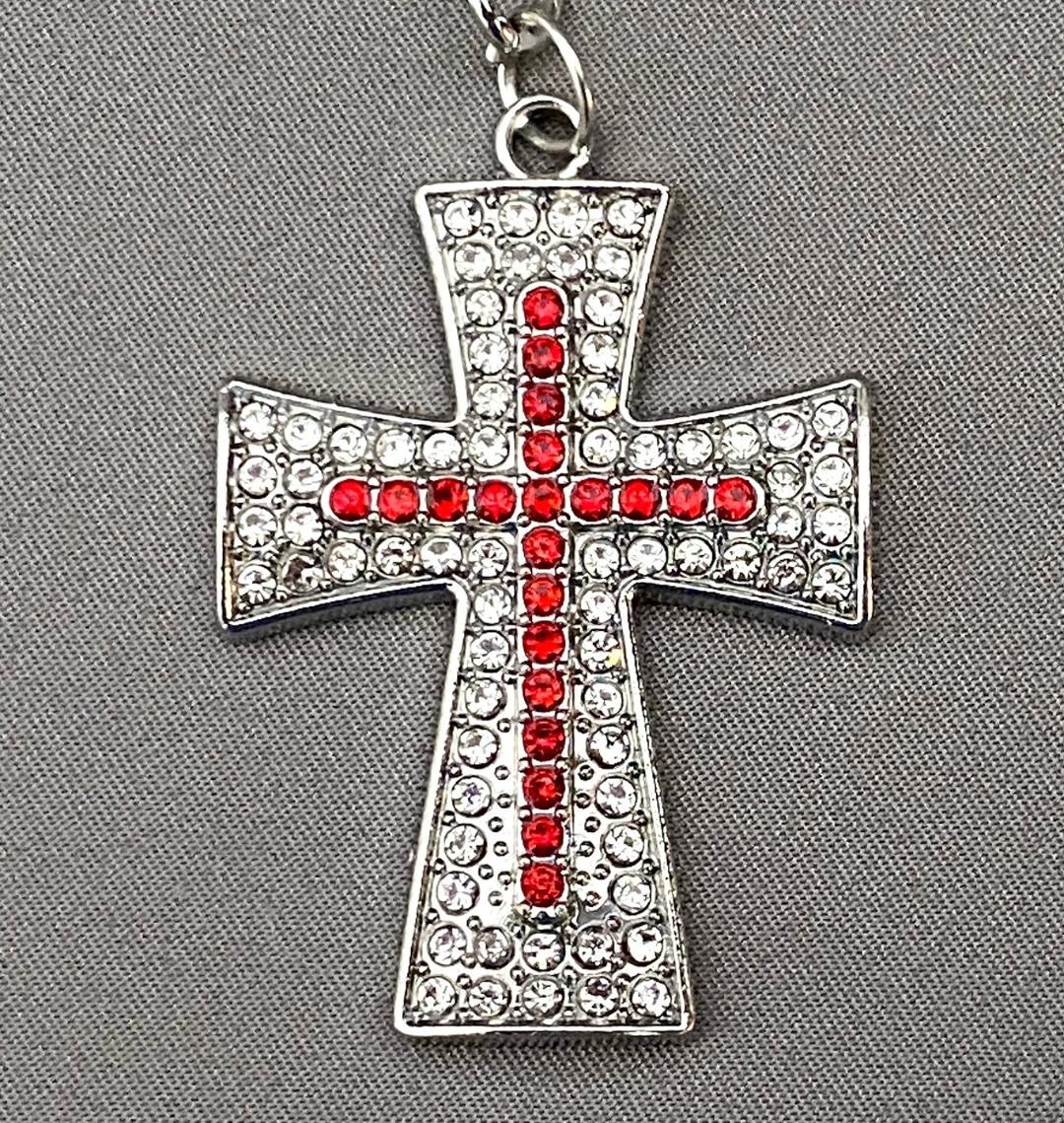 NEW CROSS KEY CHAIN CRYSTALS SELECT COLOR FREE USA SHIPPING