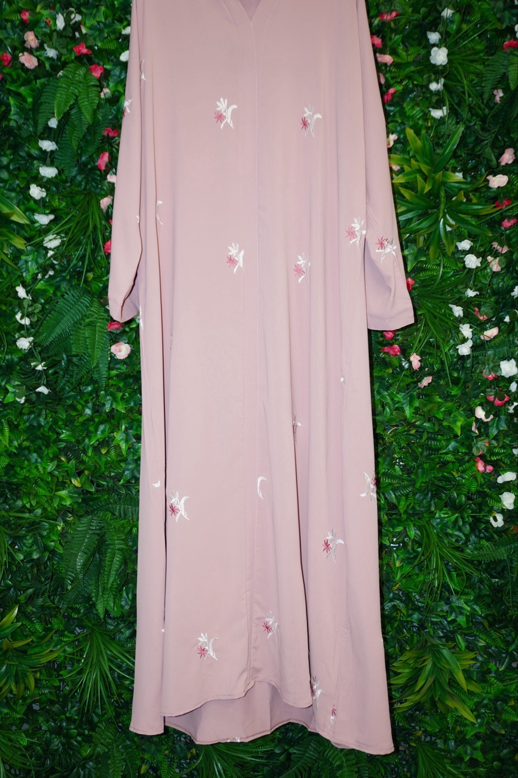Pink Floral Embroidered Women’s Kaftan Traditional Dress, all sizes available