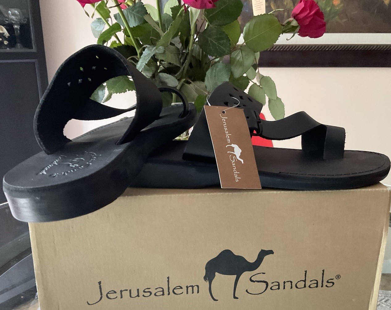 Jerusalem Sandals – Ezra -Leather Cut Out sandals Black Sz US 11.5 NWB