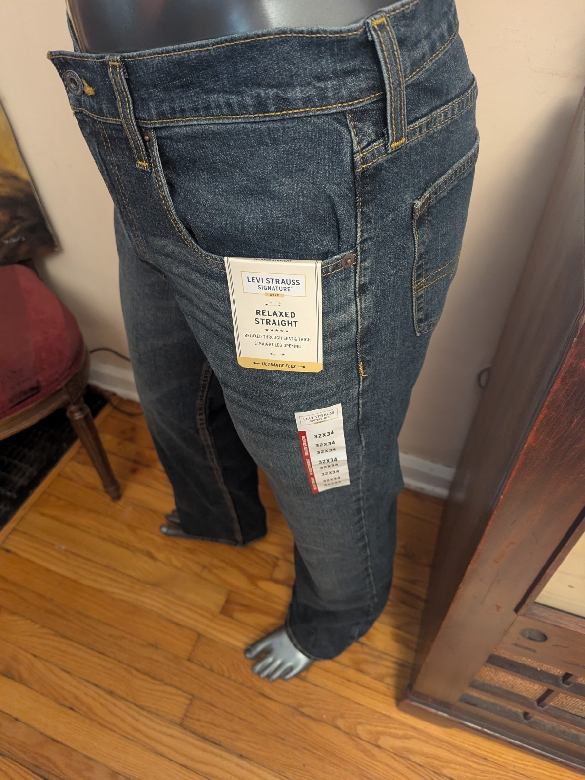 Levi’s Signature Gold Jeans Relaxed Stretch Denim Blue Sz 32 x 34
