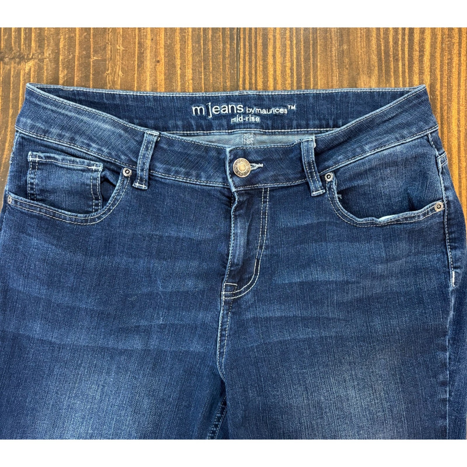 MAURICES M Jeans Womens 12 Reg Dark Wash Mid Rise Straight Leg Denim