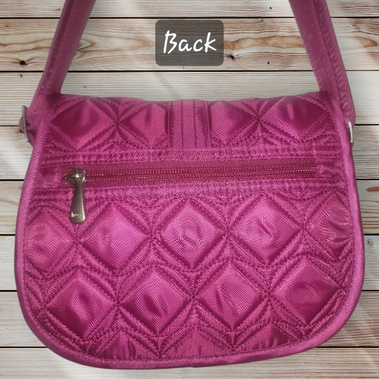 LUG Mini Crossbody – Swing/Orchid – Magenta Dark Pink – Adjustable Strap – RFID