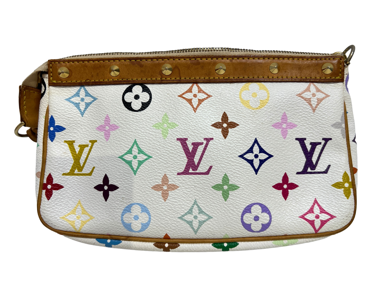 Louis Vuitton Monogram Multicolor Pochette Accessoires White Used