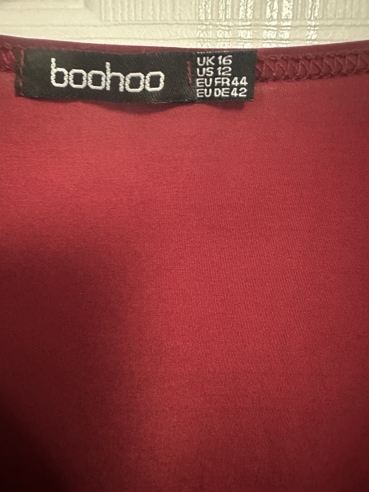 Boohoo Size 12 Burgundy long Sleeve Top