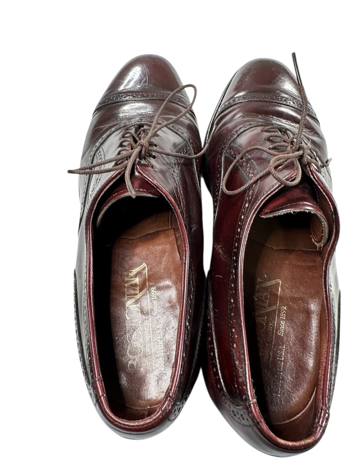 Bostonian Vintage Size 11.5 C Burgundy Leather Mens Dress Cap Toe Shoes USA