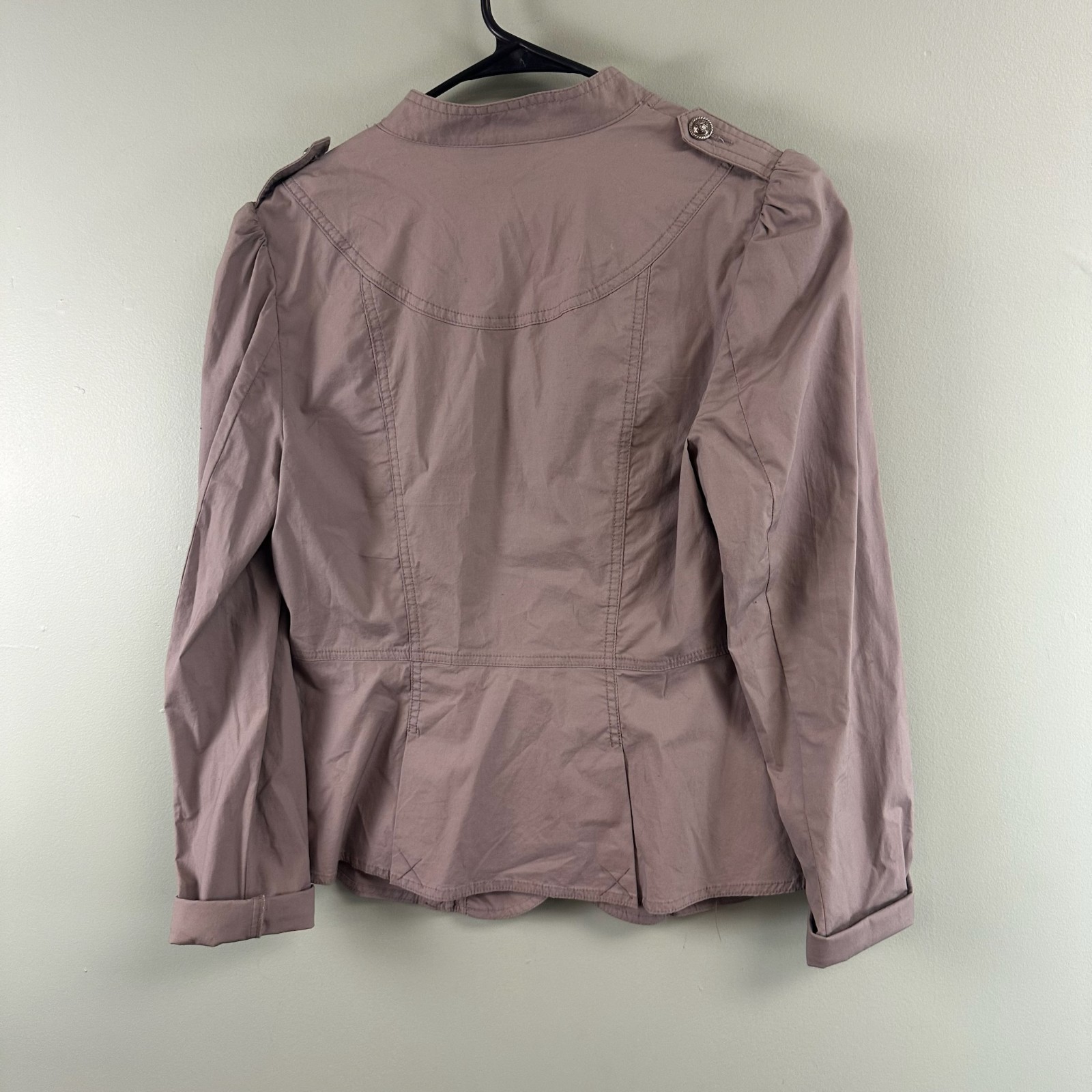 INC International Concepts Taupe Button Accent Safari Style Lightweight Jacket M