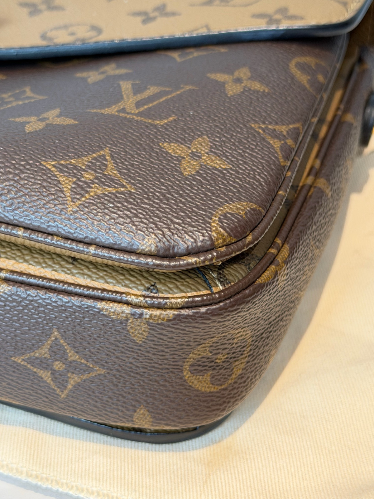 Authentic Louis Vuitton Pochette Metis Coated Canvas Crossbody Caramel eBay AG
