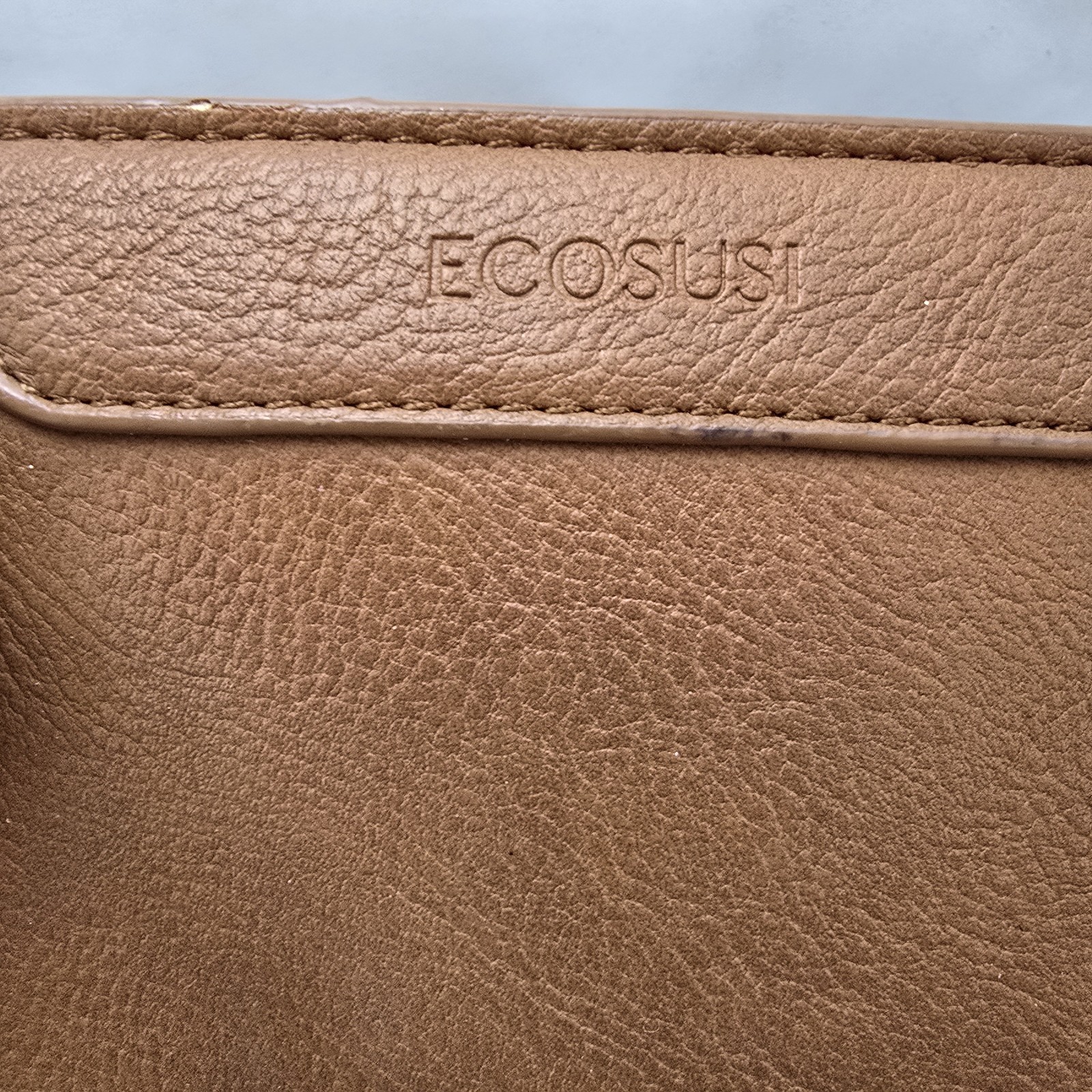 Ecosusi Brown Vegan Leather Tote Laptop Bag Tassel Strap Structured Work Satchel