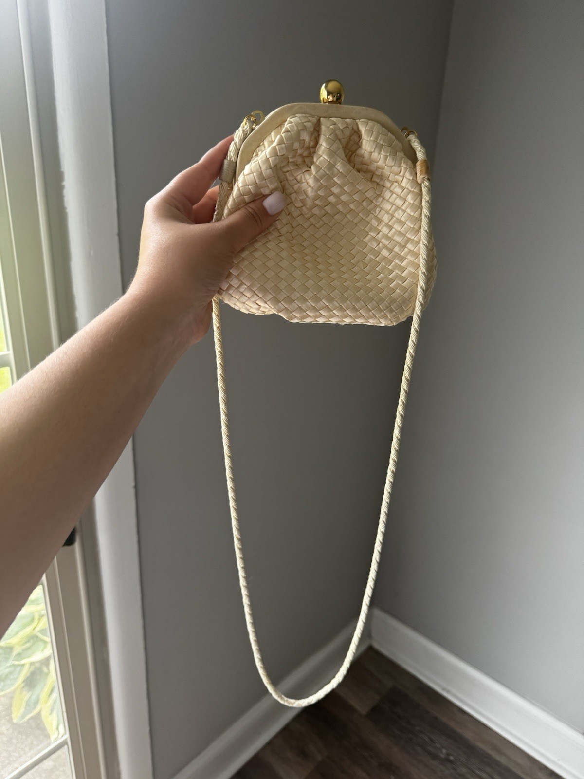 Vintage Talbots 100% Pure Silk Woven Crossbody Bag