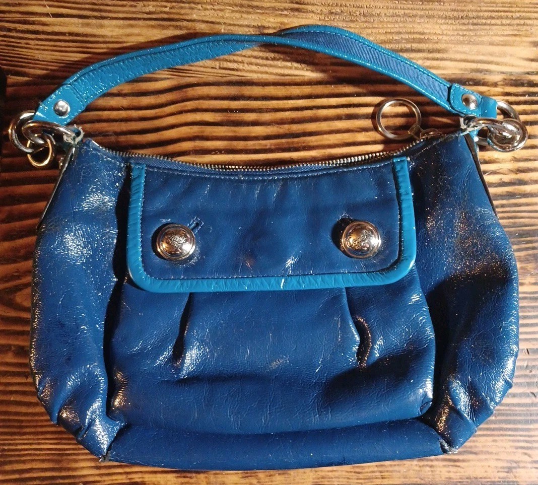 Coach Madison Audrey Metallic Leather Satchel Handbag Well Loved (Style 13852)