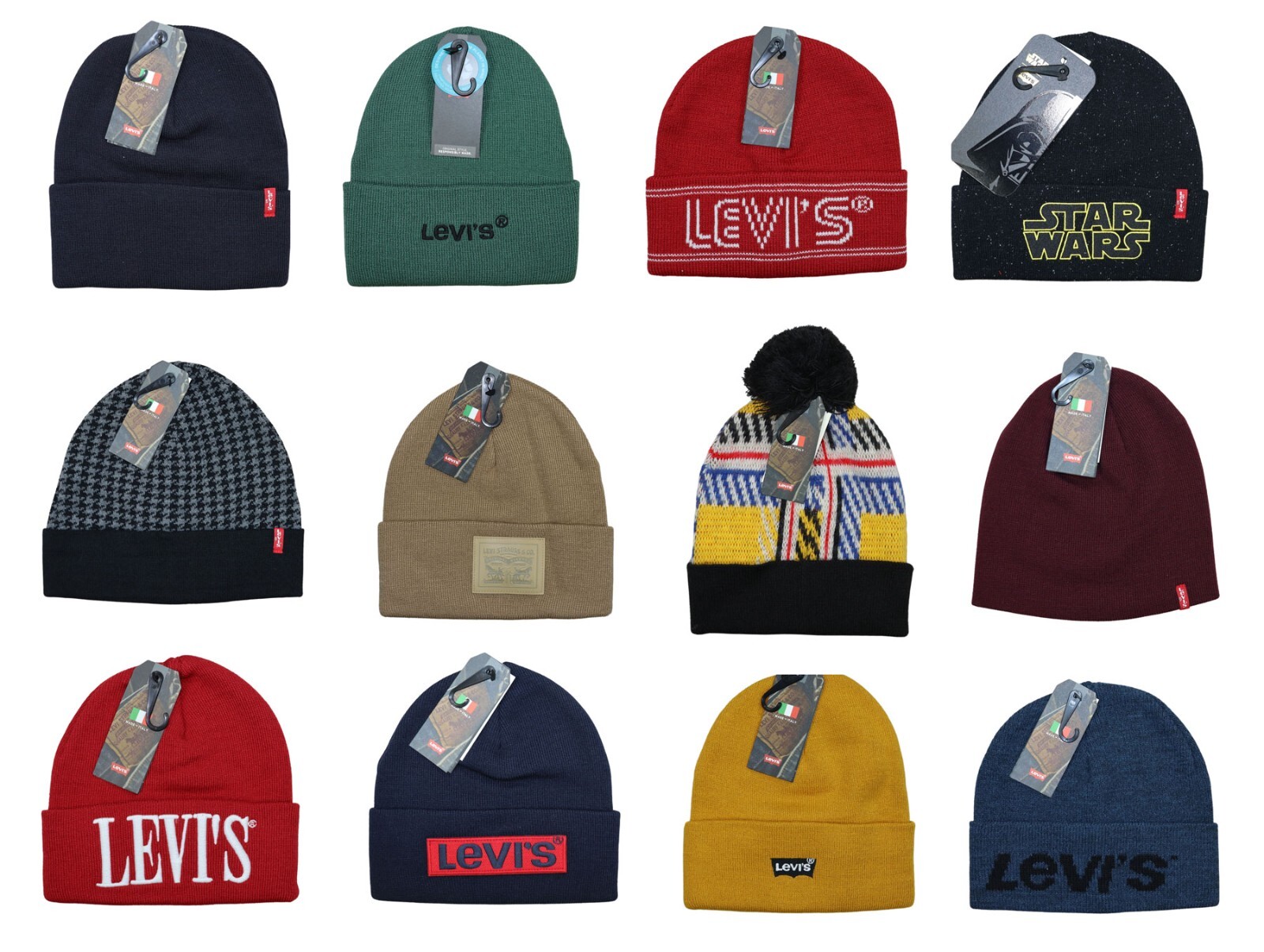 Levi’s Classic Logo Unisex Winter Beanie Hat OSFM NWT Pick Style/Color