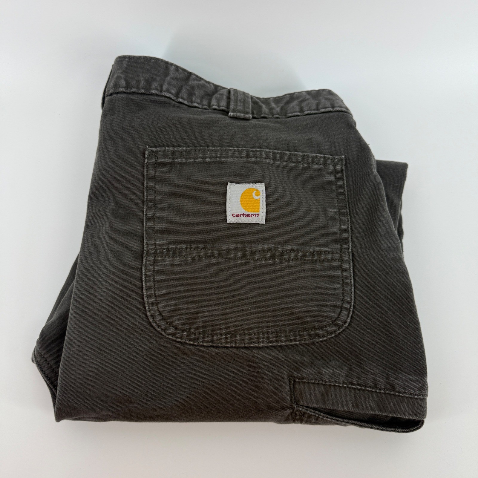 Carhartt Relaxed Fit Canvas Work Pants Mens 35×34 Gray 103342-306 Tool Pocket