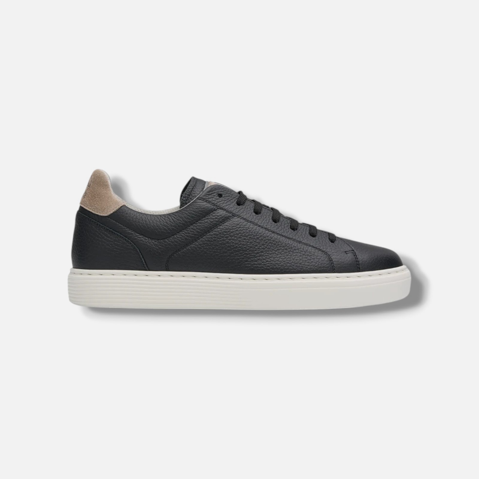 Brunello Cucinelli Men’s Black Leather Low-Top Sneaker Shoe Size EU:43.5 US:10.5