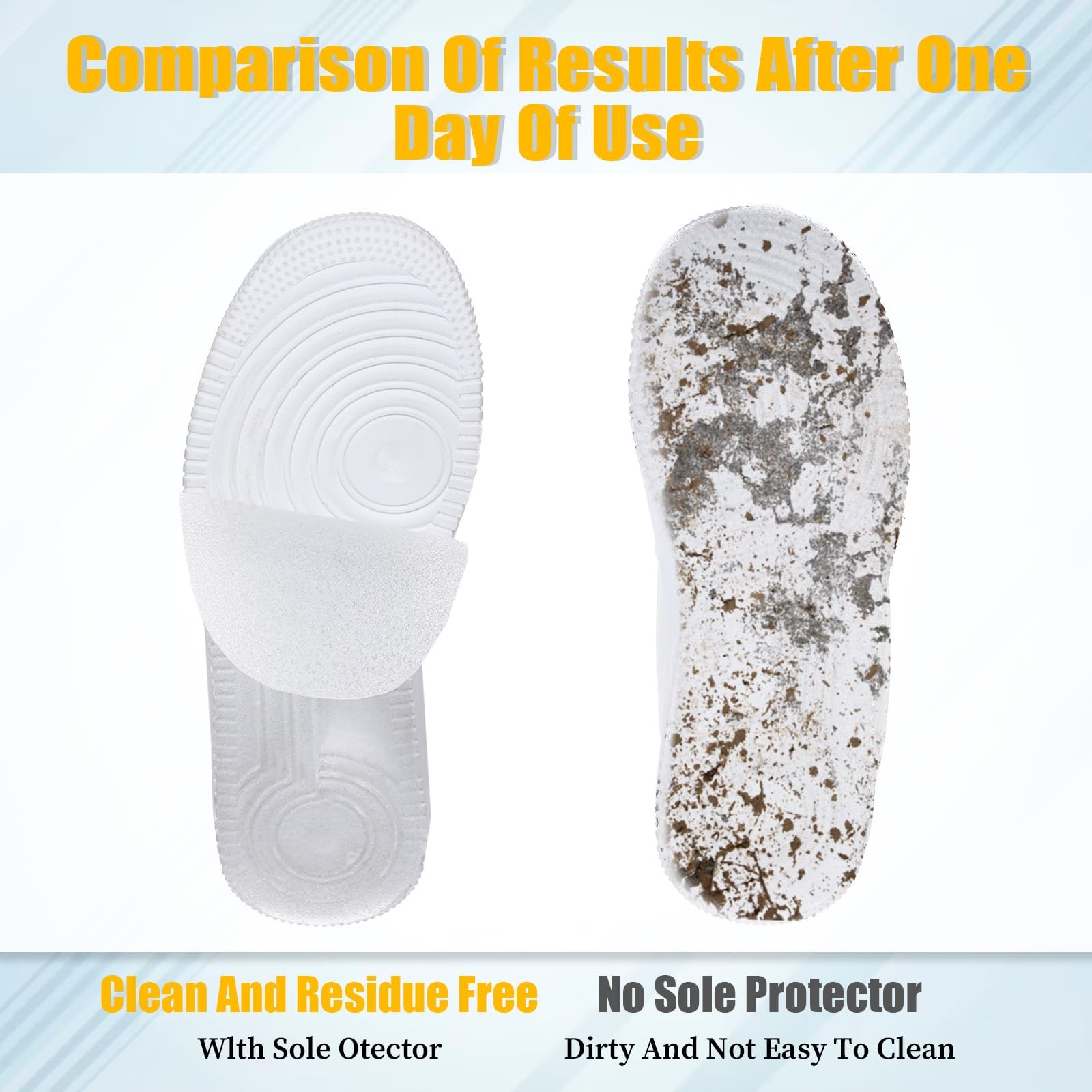4pcs Sole Protector for Sneakers – Premium Shoe one size, White