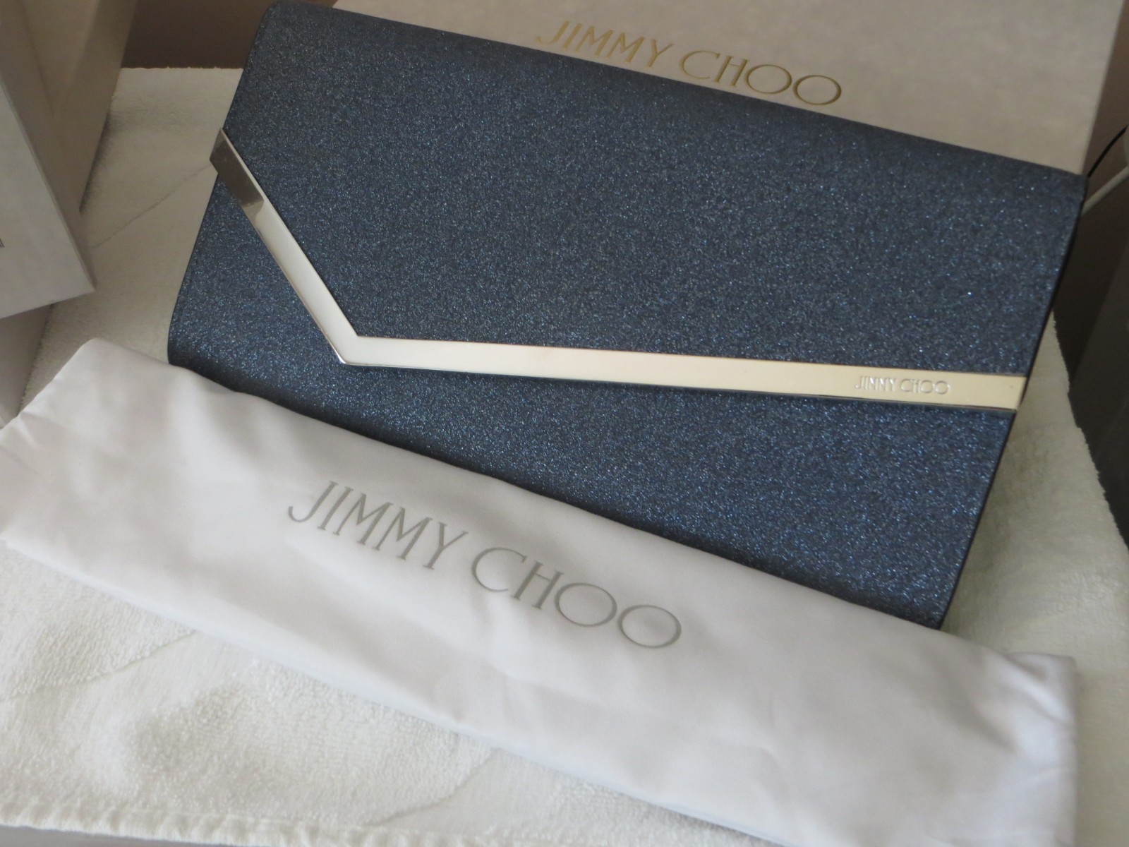 Pre-Owned Jimmy Choo Blue Fine Glitter Strappy Lang Sandal Heels 39M