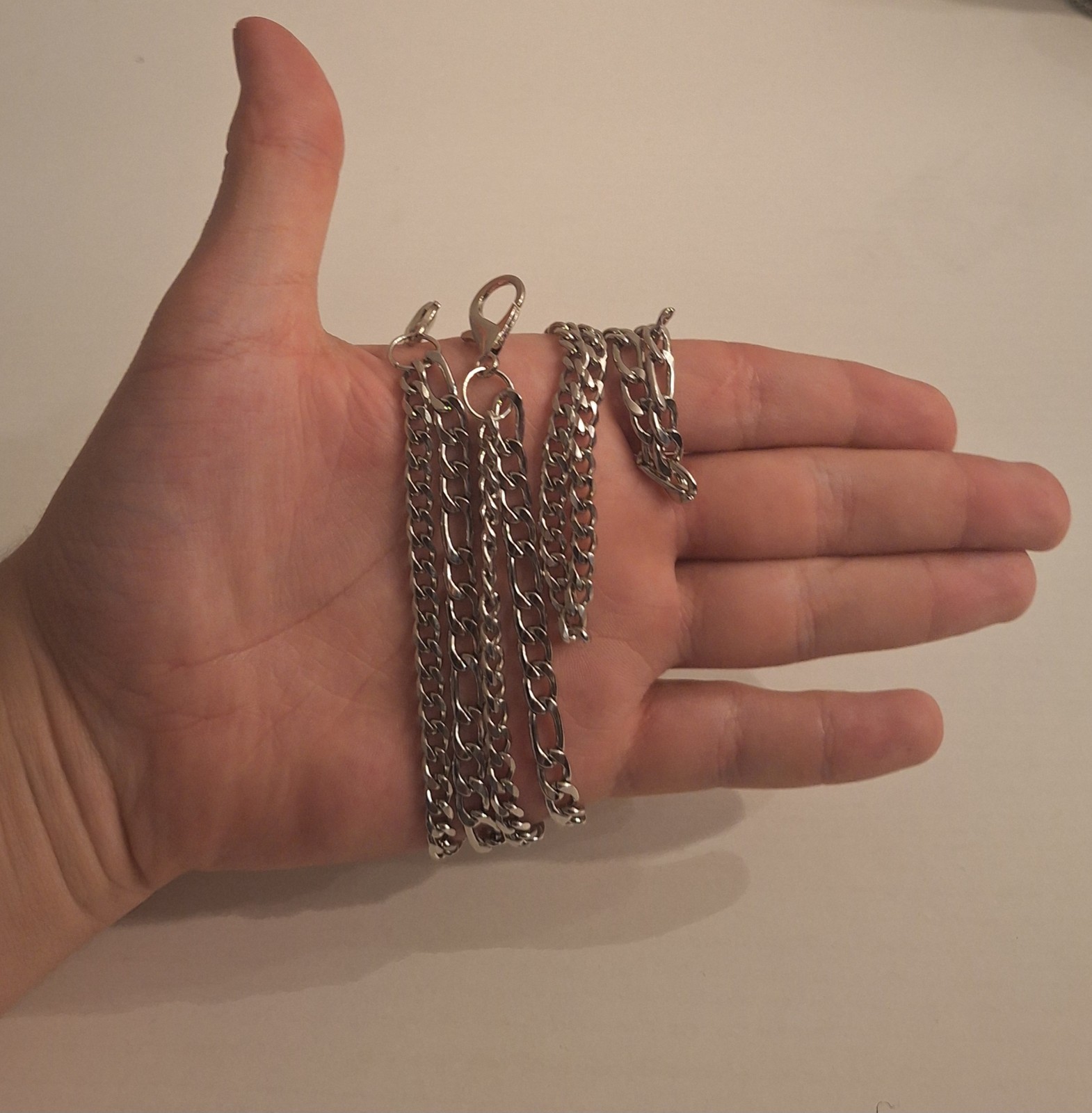 Men’s Silver-Tone Chain Wallet Pocket Chain w/ Lobster Clasps, 21 in
