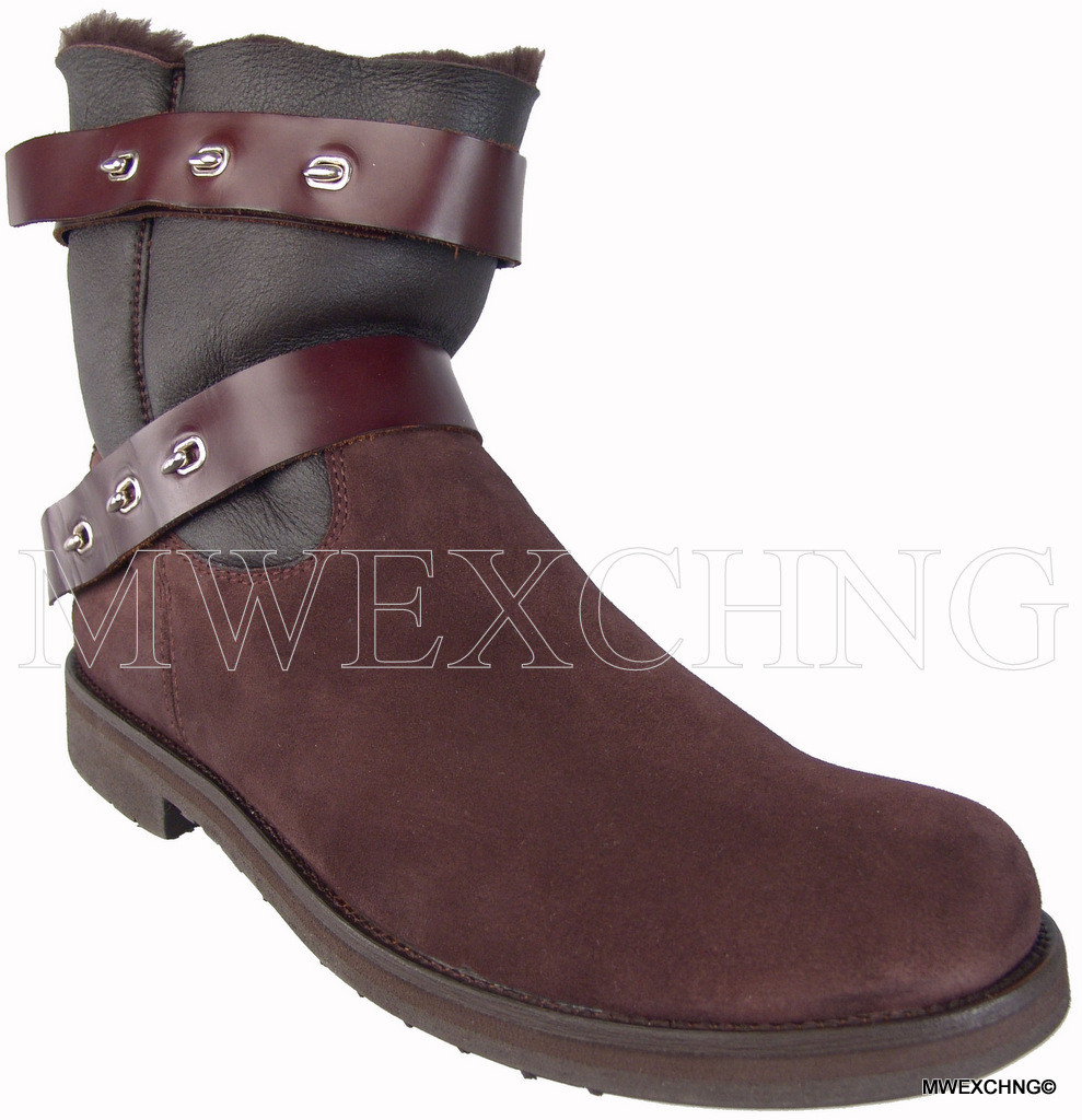 CESARE PACIOTTI FASHION SHEARLING SUEDE BOOTS US 11 ITALIAN DESIGNER MENS SHOES