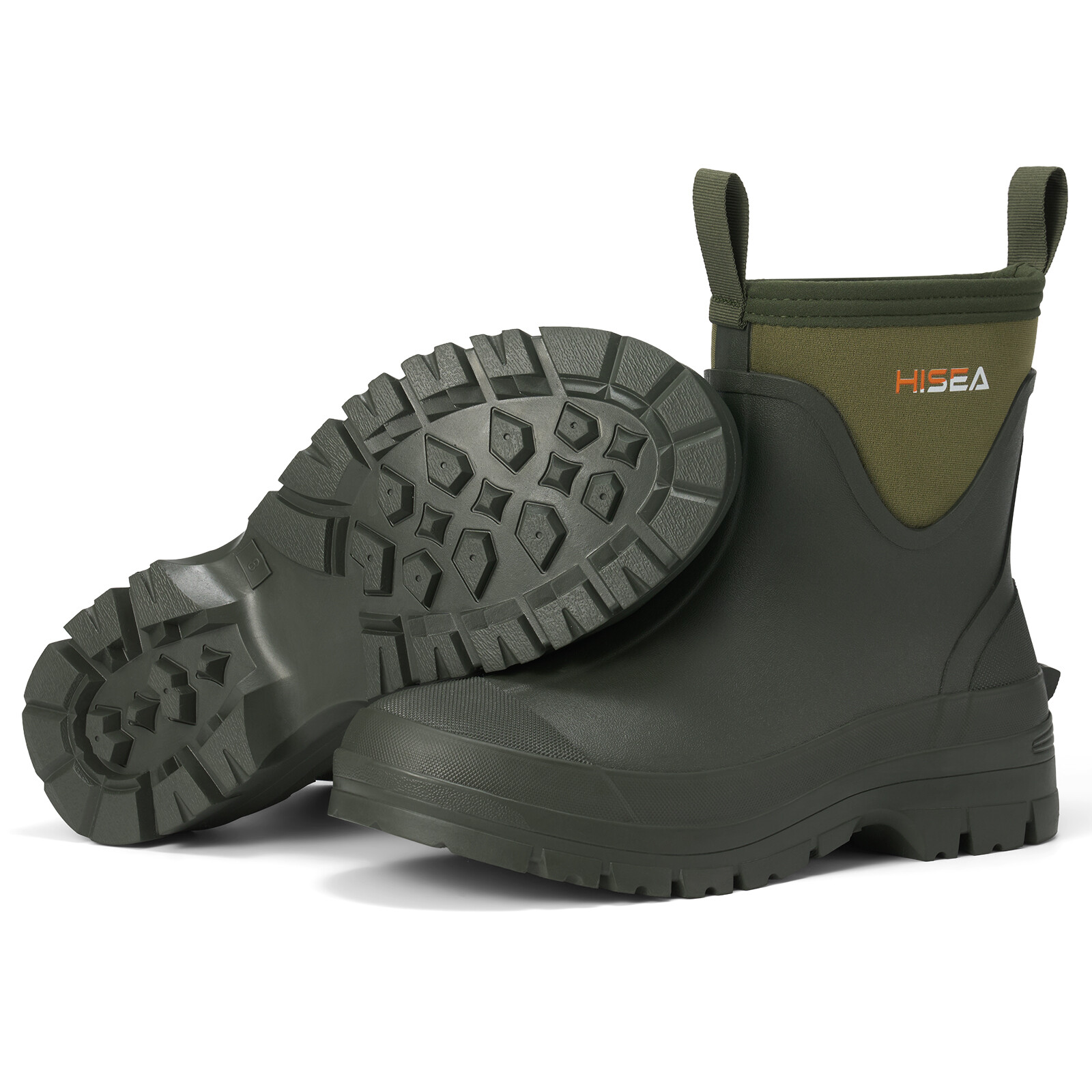 HISEA Men Waterproof Slip On Chelsea Rain Boot Steel Shank Garden Work Ankle Boo