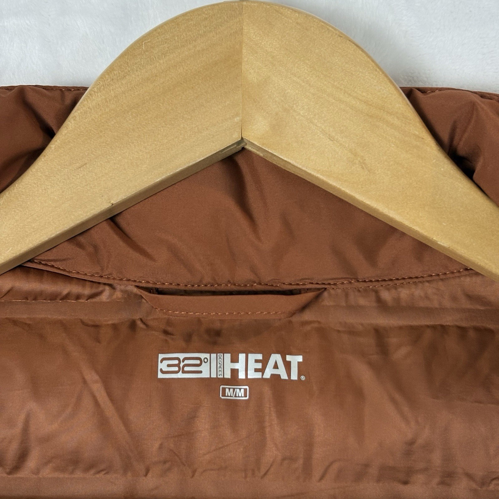 NEW! 32 Degrees Mens Packable Puffer Vest Sz M Burnt Orange Outdoors Hike Camp