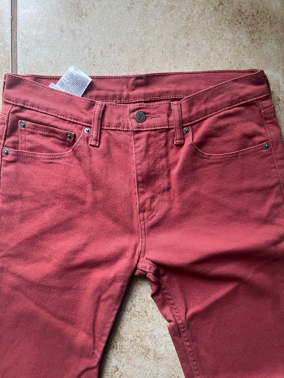 Levi’s 511 Men’s Denim Slim Fit Jeans Red size w30 L30 30×30 salmon pink white