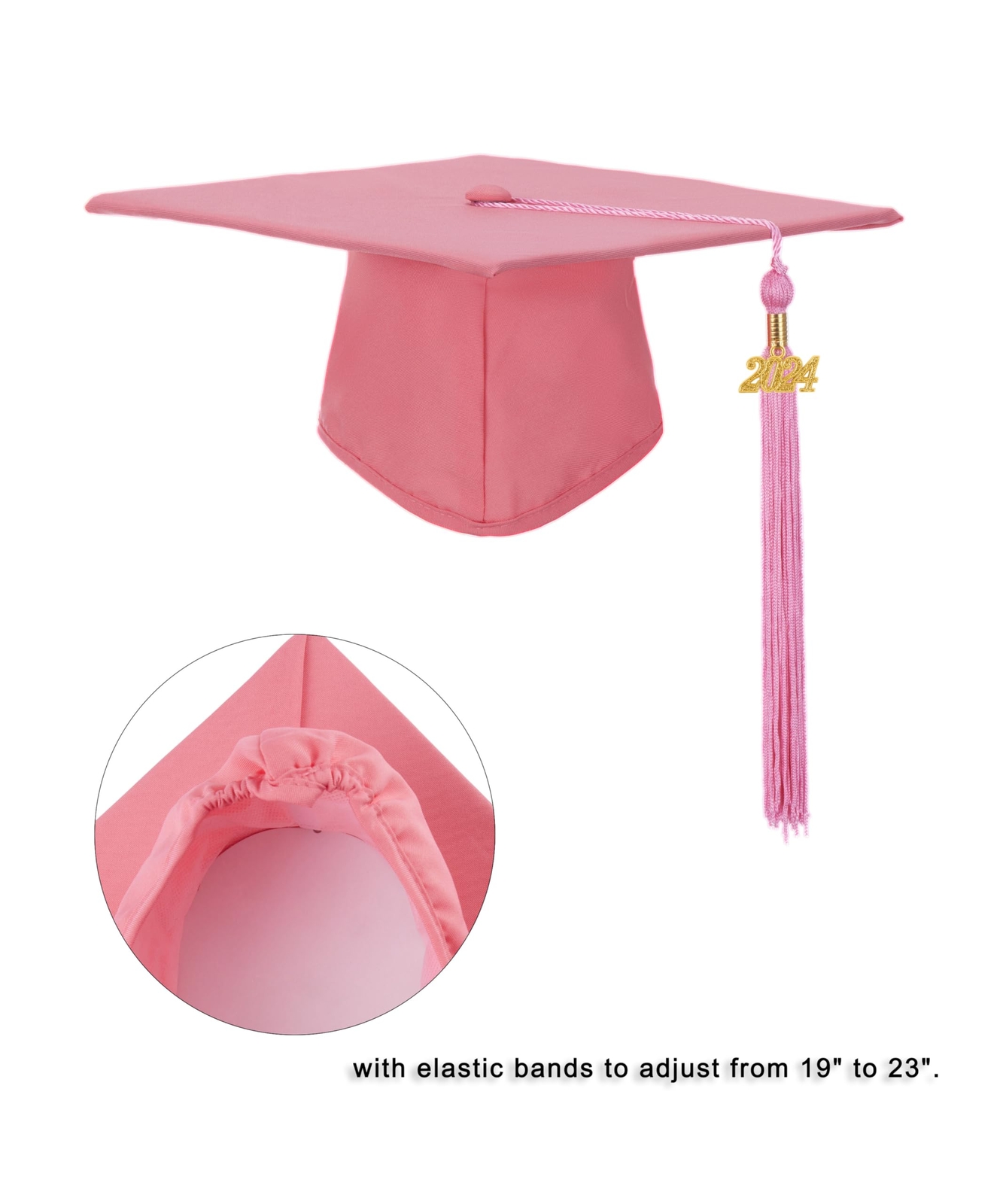 SAMDEEMI Unisex Adult Matte Graduation Gown Cap Tassel Set 2024 for High School