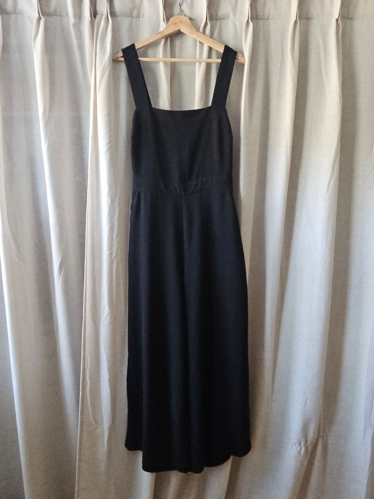Madewell Tie-Back Wide-Leg Jumpsuit Black Size 12 Tencel Lyocell Viscose