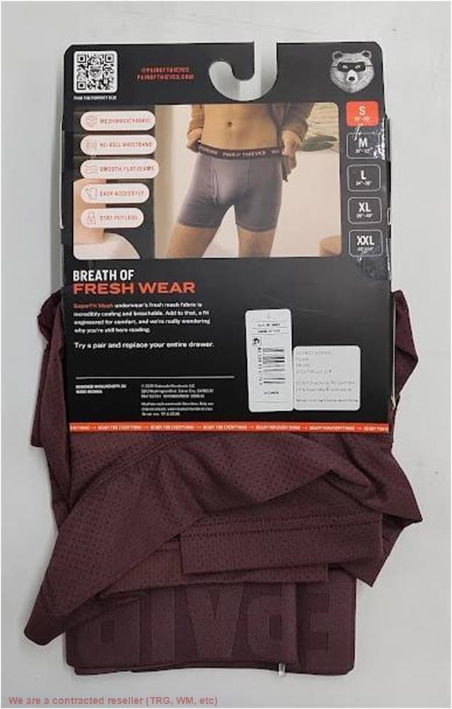 Pair of Thieves Men’s Boxer Briefs 2pk – Dark Red S *SEE DEAL!!!*