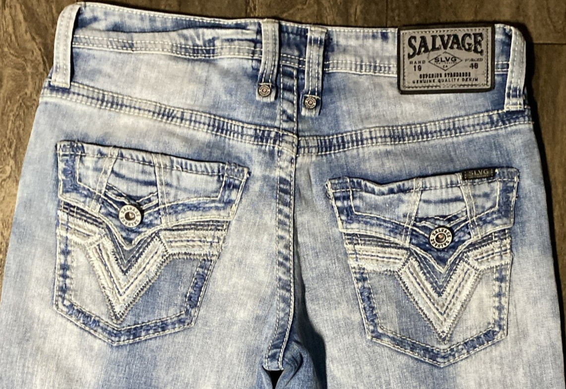Salvage Supply Co. Mayhem Bootcut Jeans Men’s 31×35 Light Wash EUC