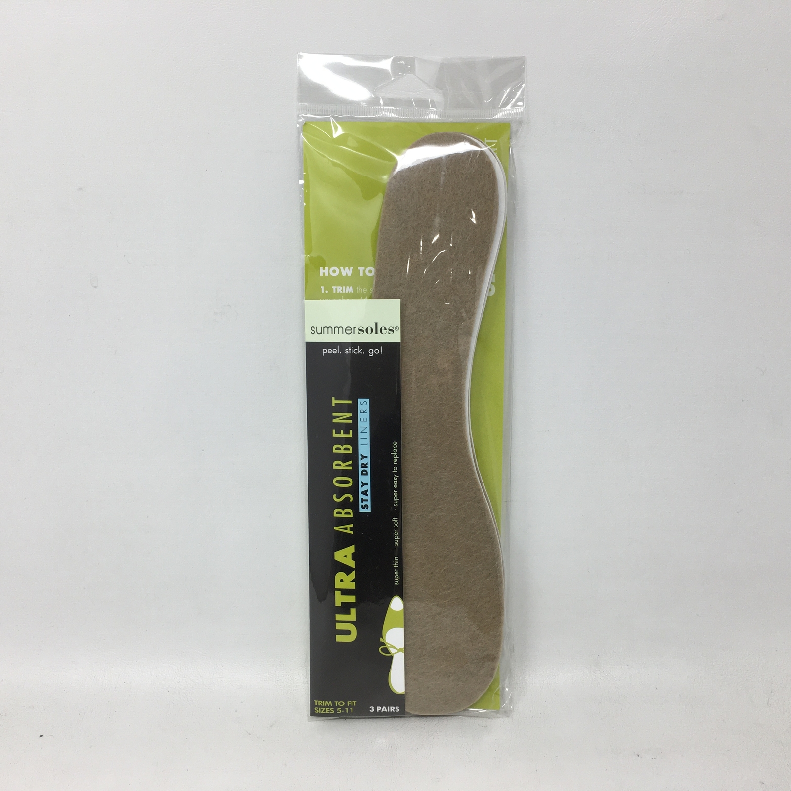 Women’s Summer Soles 3 Pair Ultra Absorbent Stay Dry Shoe Liners, Size 5-11 – Ta
