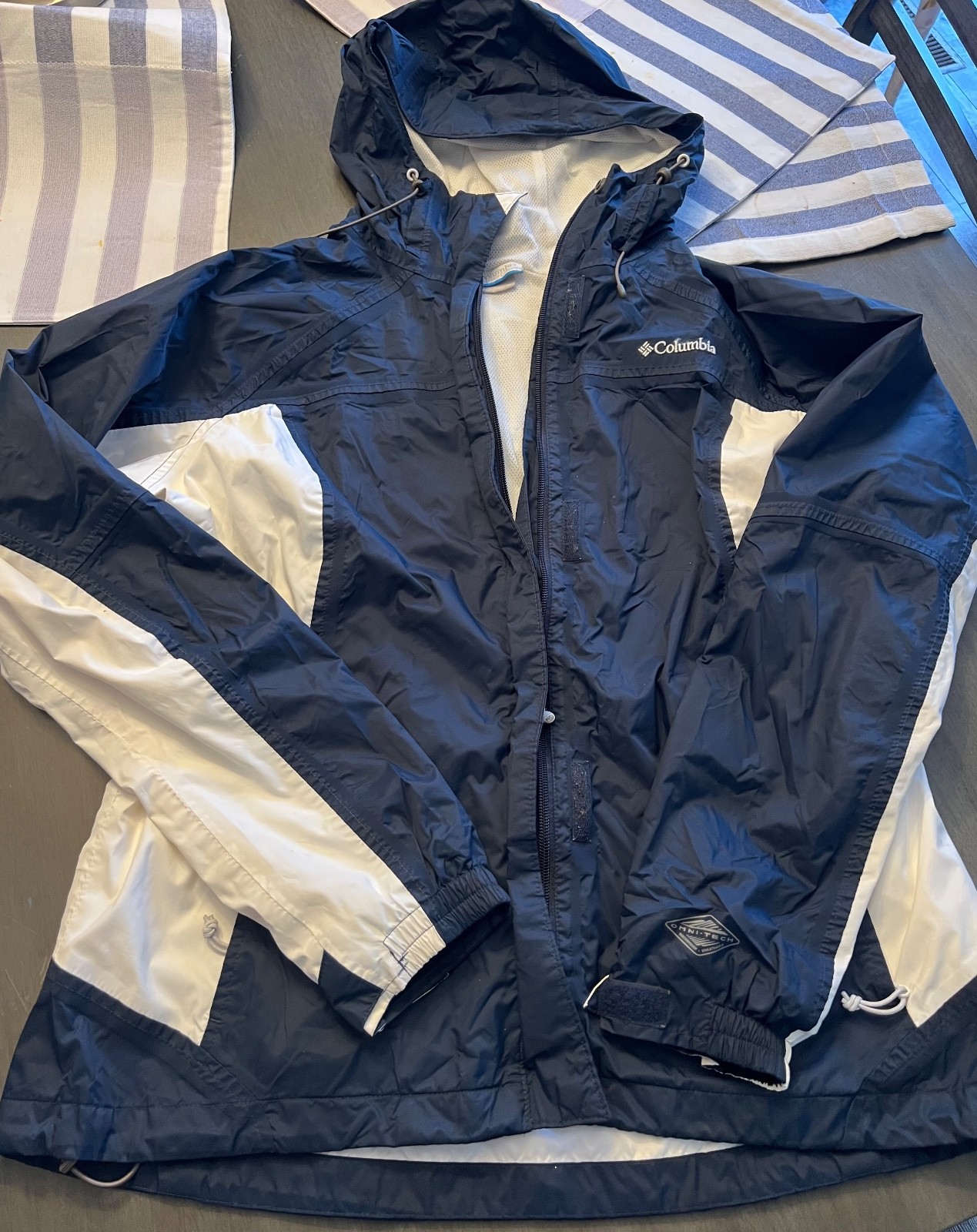 Vintage Y2K Navy white Columbia Omni Tech Jacket Size XL