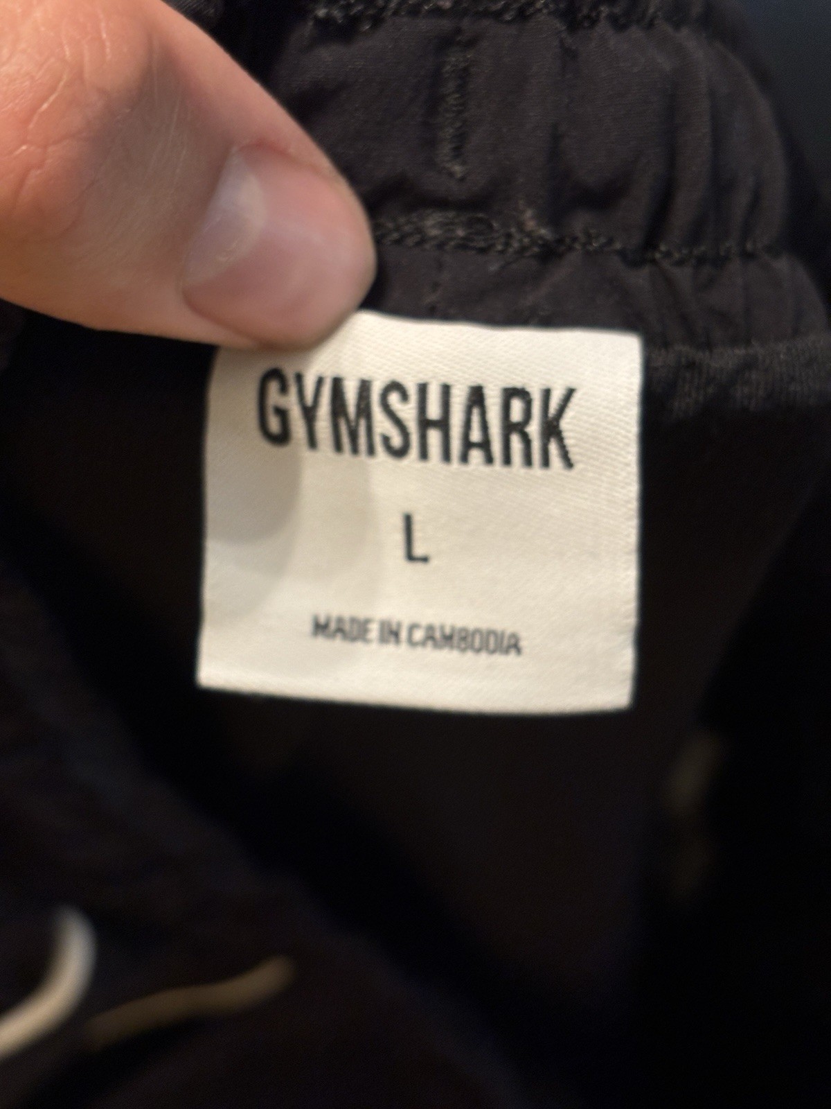 Gymshark Men’s Black Athletic Shorts L Drawstring Pockets Zipper Pocket Gym