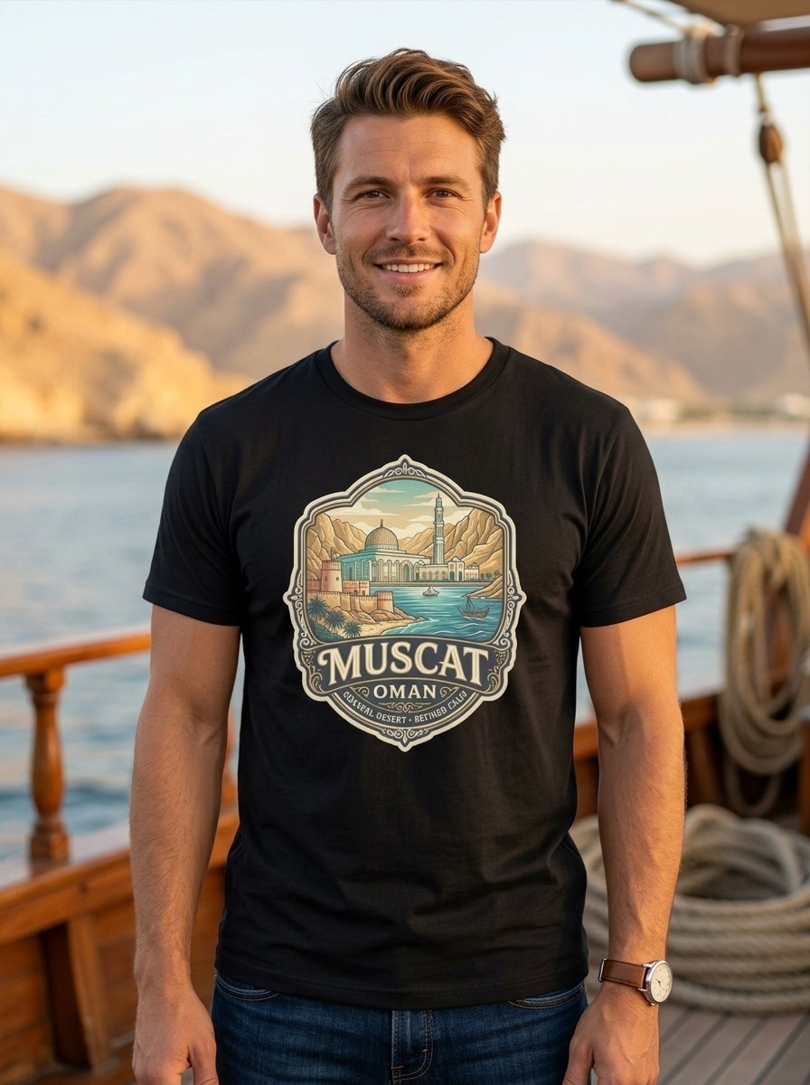Muscat Oman Coastal Desert Graphic T-Shirt Unisex Travel Tee