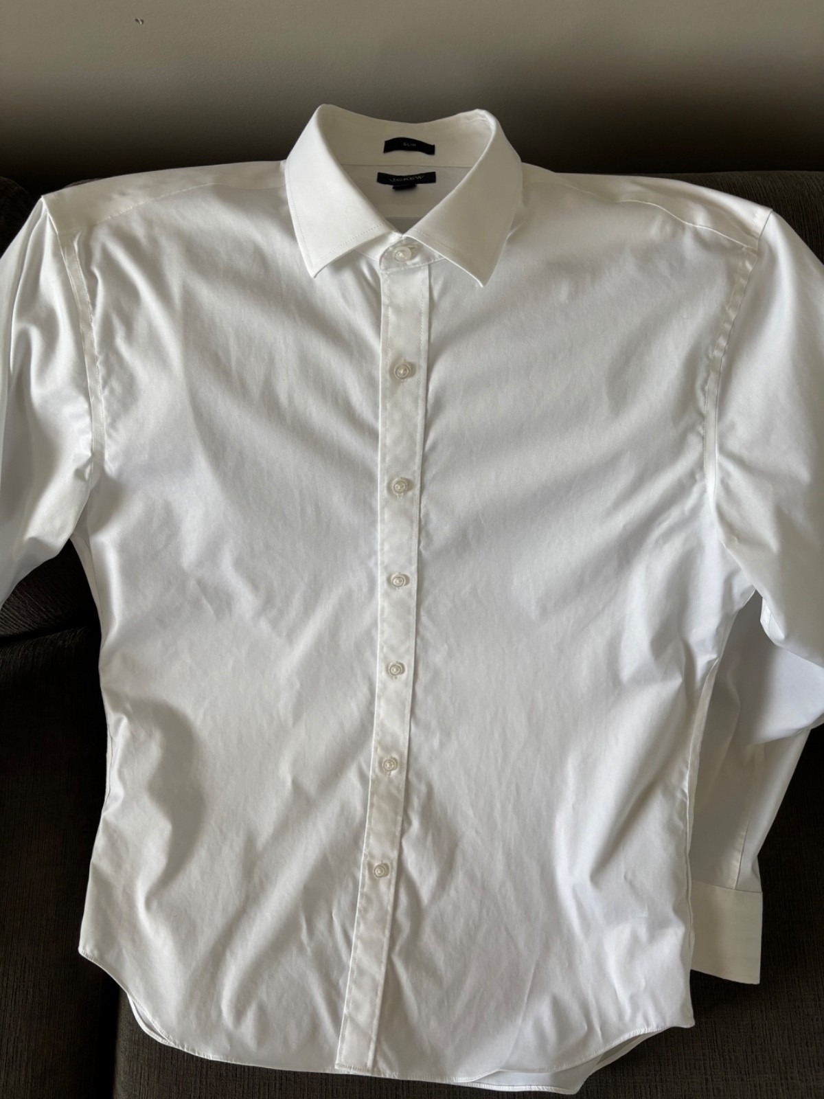 J.Crew Bowery Performance Stretch Dress Shirt Spread Collar Mens White L NWOT