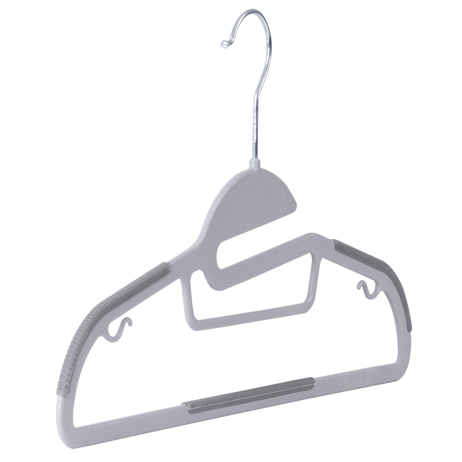 50 Pack Heavy Duty Plastic Hangers Non Slip Clothes Hangers for Coats Pants Gray