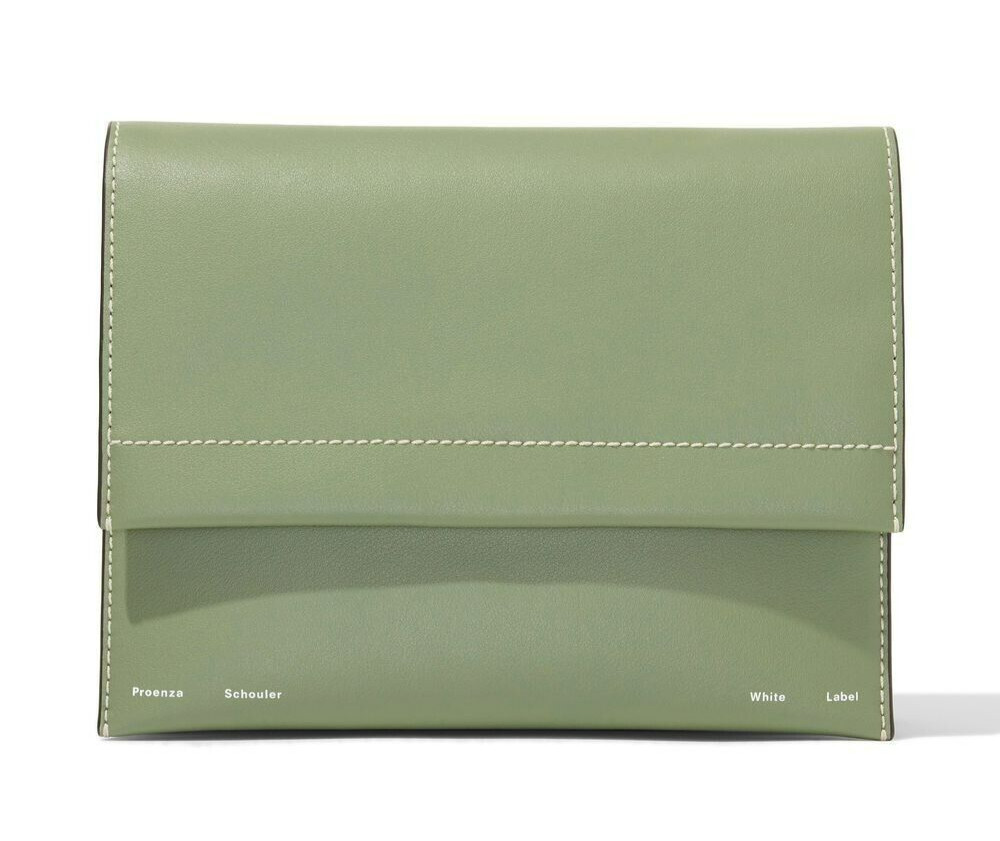 Proenza Schouler White Label Artichoke Green Accordion Flap Shoulder Bag