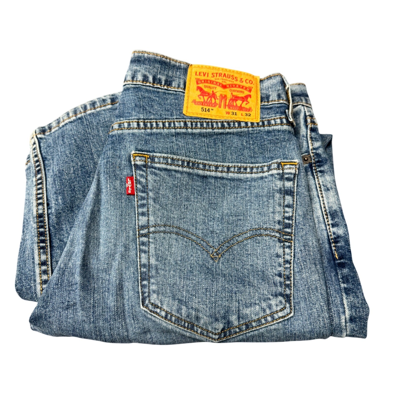 Levi’s 514 Jeans Mens 31×32 ACTUAL Straight Fit Blue Denim Classic