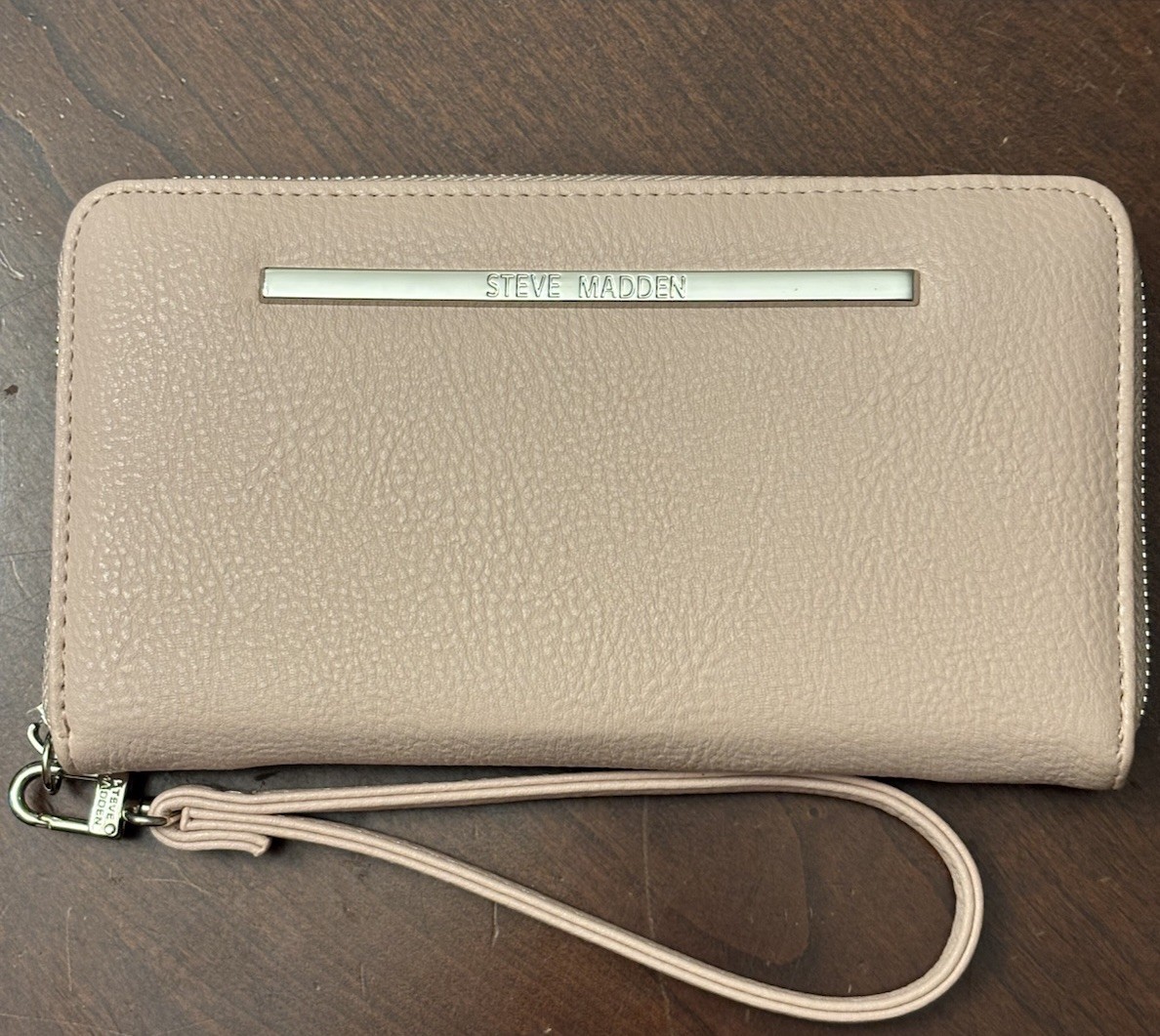 Steve Madden Pink Wristlet Wallet Organizer Wrist Strap Faux Leather NWOT