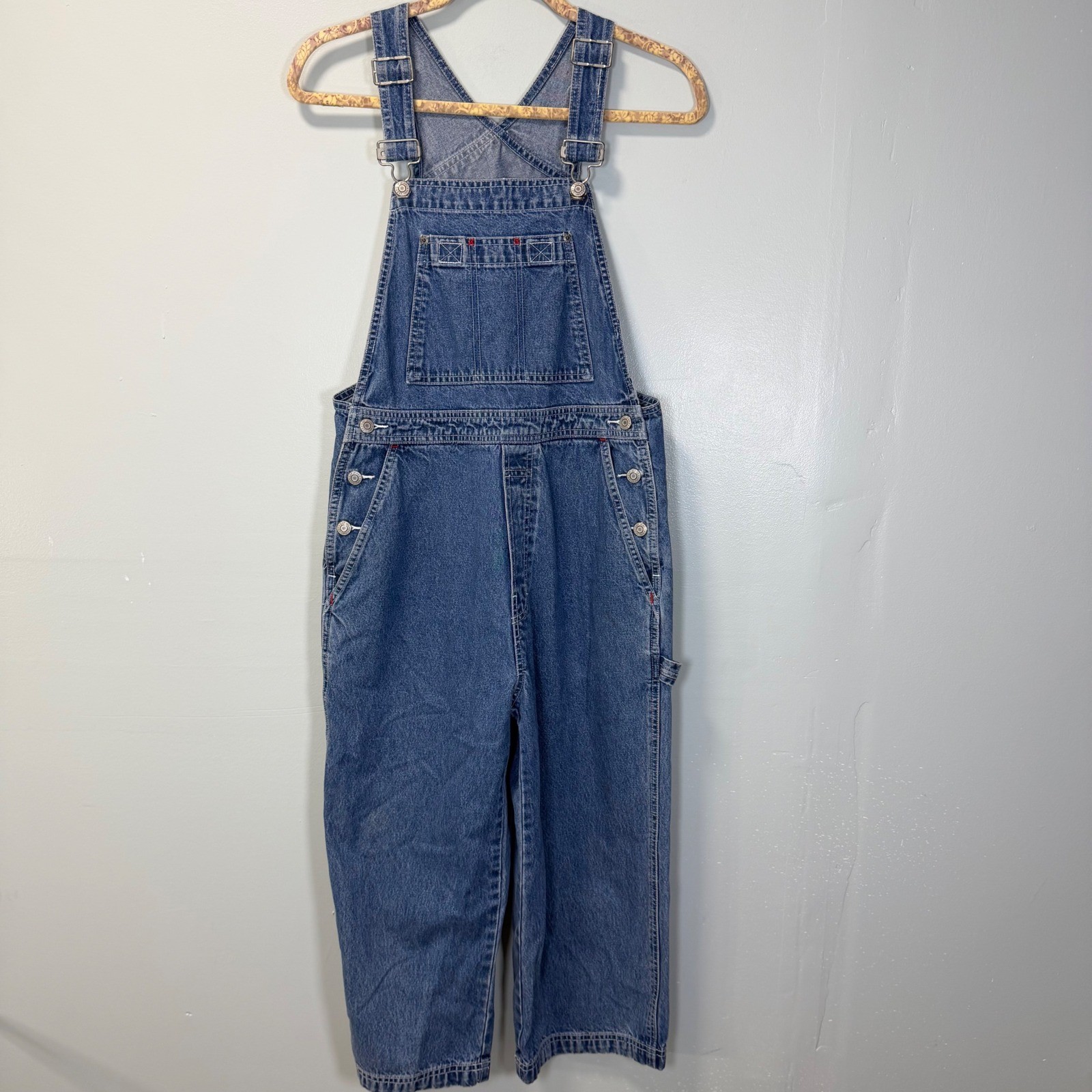 GAP Factory Store Vintage Y2K Denim Overalls Medium Wash Blue Cotton Small