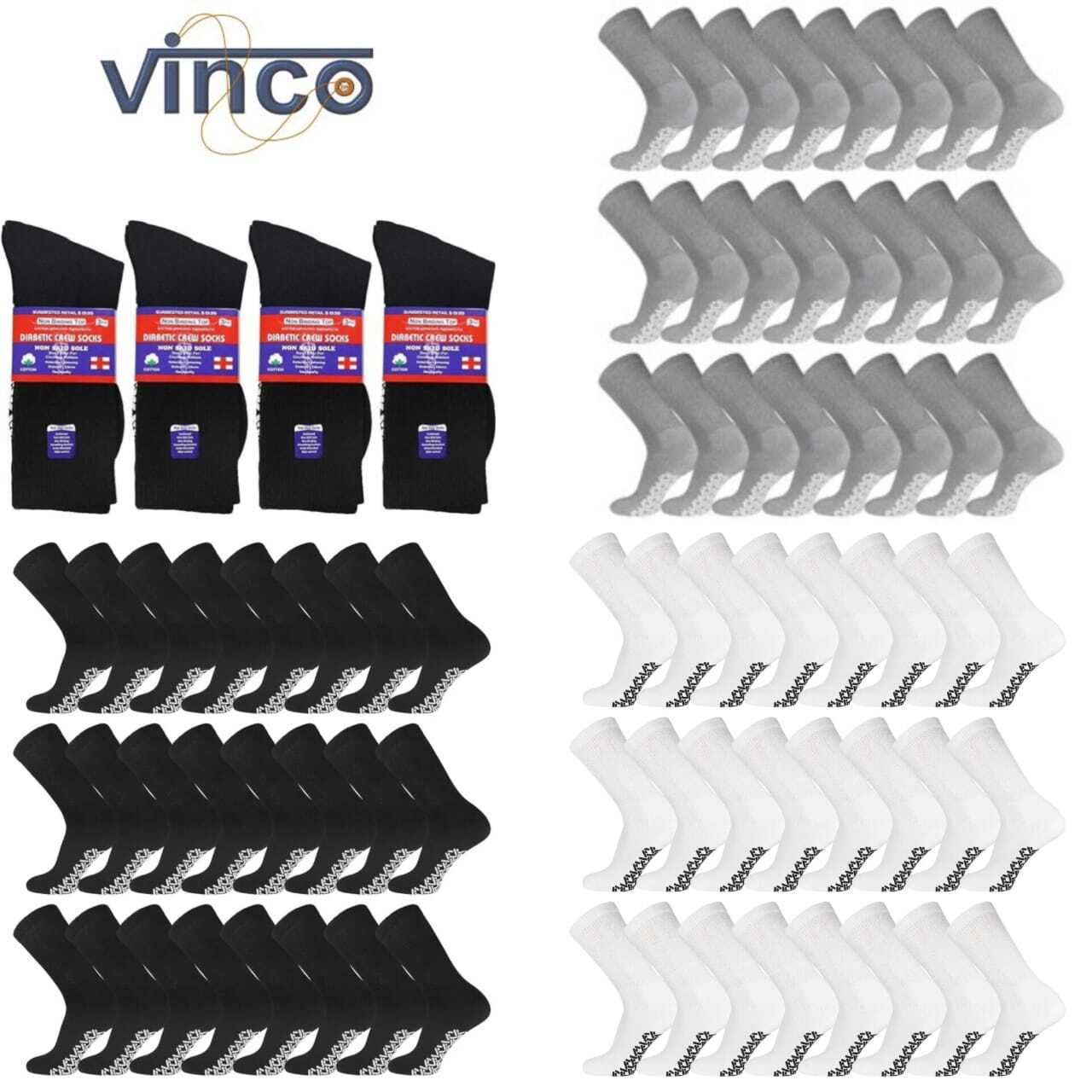 Wholesale Bulk Men’s Non Skid Diabetic Gripper Crew Socks Non Binding Loose Fit